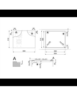 Pliidiplaat smeg classic, 2 x gaas, 2 x induktsioon, flexi tsoon, 65 cm, must, lõigatud serv-foto4