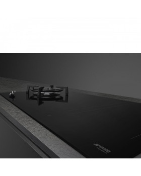 Pliidiplaat smeg classic, 1 x gaas, 4 x induktsioon, 2 x flexi tsoon, 90 cm, must, lõigatud serv-foto2