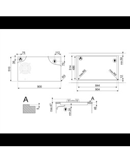 Pliidiplaat smeg classic, 1 x gaas, 4 x induktsioon, 2 x flexi tsoon, 90 cm, must, lõigatud serv-foto4