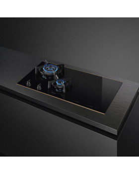 Pliidiplaat smeg, dolce stil novo, 2 x gaas, 2 x induktsioon, flexi tsoon, 75 cm, must/vask, lõigatud serv-foto2