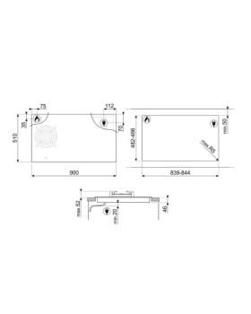 Pliidiplaat smeg dolce stil novo, 1 x gaas, 4 x induktsioon, 2 x multi tsoon, 90 cm, must/vask, lõigatud serv-foto6