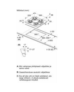 Pliidiplaat bosch, 4 x gaas, 59 cm, must-foto5