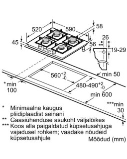 Pliidiplaat bosch, 4 x gaas, 59 cm, must-foto2