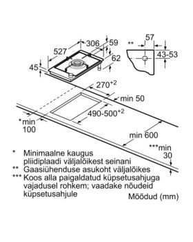 Pliidiplaat bosch, 1 x wok gaas, domino, 30 cm, must, rv raam ja faasitud serv-foto5