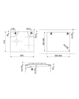 Pliidiplaat smeg linea, 3 x gaas, 60 cm, must, faasitud serv-foto4