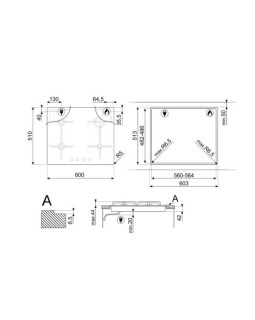 Pliidiplaat smeg selezione, 4 x gaas, 60 cm, must-foto2
