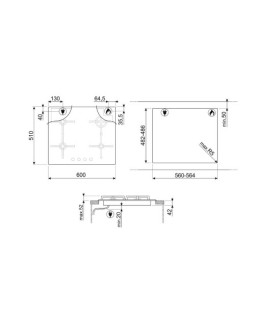 Pliidiplaat smeg selezione, 4 x gaas, 60 cm, must-foto3