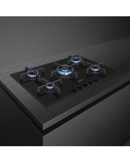 Pliidiplaat smeg selezione, 5 x gaas, 72 cm, must-foto2