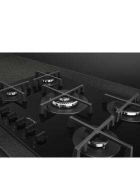 Pliidiplaat smeg selezione, 5 x gaas, 72 cm, must-foto3