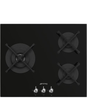 Pliidiplaat smeg classica, 3 x gaas, 60 cm, must, faasitud serv