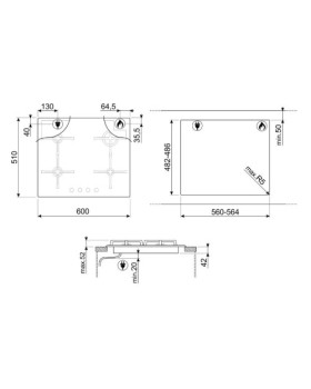 Pliidiplaat smeg classic, 4 x gaas, 60 cm, must-foto5