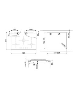 Pliidiplaat smeg classic, 5 x gaas, 72 cm, must-foto4