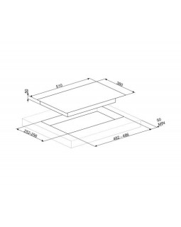 Pliidiplaat smeg dolce stil novo, 2 x gaas, 38 cm, must/vask, lõigatud serv-foto2