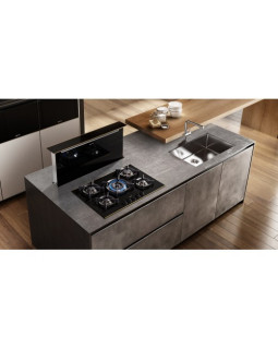 Pliidiplaat smeg dolce stil novo, 5 x gaas, 75 cm, lõigatud serv, must klaas/vask-foto2