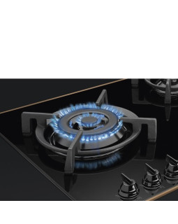 Pliidiplaat smeg dolce stil novo, 5 x gaas, 90 cm, lõigatud serv, must klaas/vask-foto3