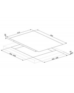 Pliidiplaat smeg dolce stil novo, 5 x gaas, 90 cm, lõigatud serv, must klaas/vask-foto4
