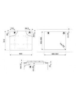 Gaasipliidiplaat smeg colonial, 60 cm, 4 x gaas, kreem-foto2