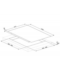 Pliidiplaat smeg dolce stil novo, 6 x gaas, 100 cm, must klaas-foto3