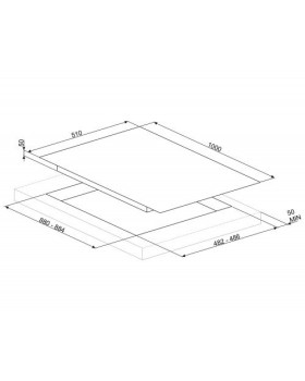 Pliidiplaat smeg dolce stil novo, 6 x gaas, 100 cm, must klaas-foto3