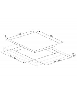 Pliidiplaat smeg dolce stil novo, 5 x gaas, 75 cm, must klaas-foto2