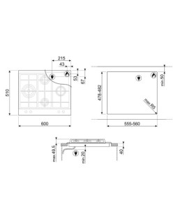 Pliidiplaat smeg classica, 4 x gaas, 60 cm, matt must-foto2