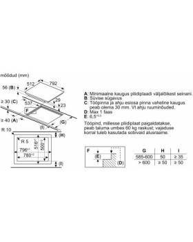 Pliidiplaat bosch, 4 x induktsioon, 80 cm, must, lõigatud serv-foto4