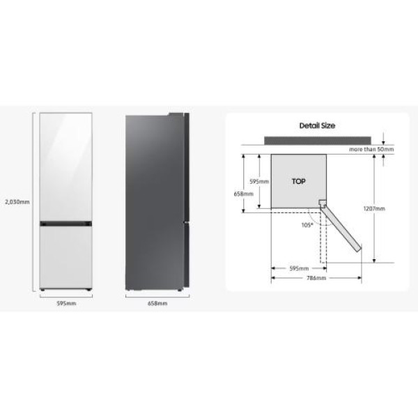 Külmik samsung, 203 cm, 273/114 l, 35 db, elektrooniline juhtimine, wifi, nofrost, must