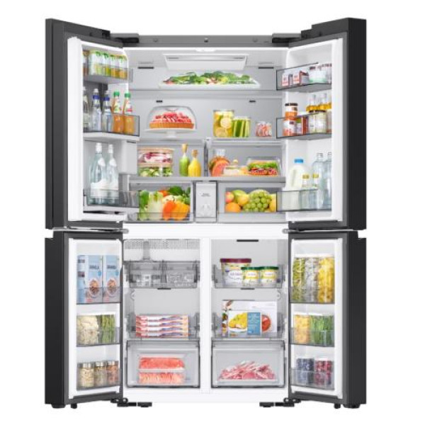 Külmik side-by-side samsung, 186 cm, 399/255 l, 35 db, elektrooniline juhtimine, nofrost, matt must