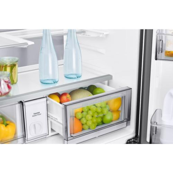 Külmik side-by-side samsung, 186 cm, 399/255 l, 35 db, elektrooniline juhtimine, nofrost, matt must