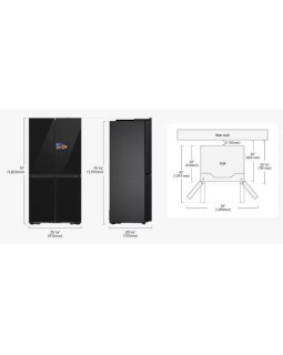 Külmik side-by-side samsung, 186 cm, 399/255 l, 35 db, elektrooniline juhtimine, nofrost, matt must-foto8
