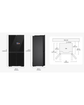 Külmik side-by-side samsung, 186 cm, 399/255 l, 35 db, elektrooniline juhtimine, nofrost, matt must-foto8