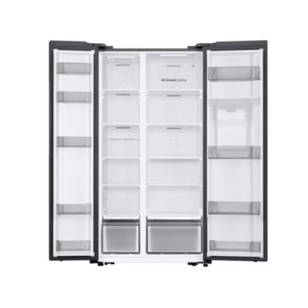Külmik side-by-side samsung, 178 cm, 370/208 l, 37 db, elektrooniline juhtimine, nofrost, hõbedane