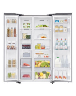 Külmik side-by-side samsung, 178 cm, 418/237 l, 37 db, elektrooniline juhtimine, nofrost, hõbedane-foto4