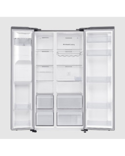 Külmik side-by-side samsung, 178 cm, 417/218 l, 37 db, elektrooniline juhtimine, nofrost, hõbedane-foto3