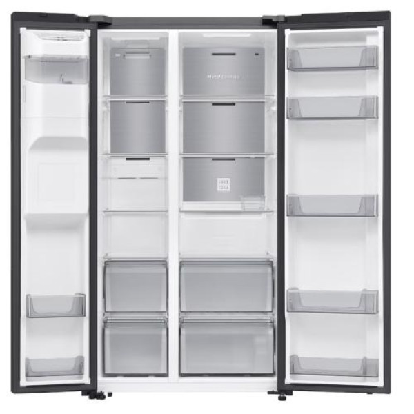 Külmik side-by-side samsung, 178 cm, 417/218 l, 36 db, elektrooniline juhtimine, nofrost, must