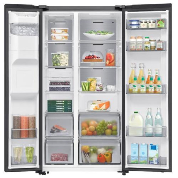 Külmik side-by-side samsung, 178 cm, 417/218 l, 36 db, elektrooniline juhtimine, nofrost, must