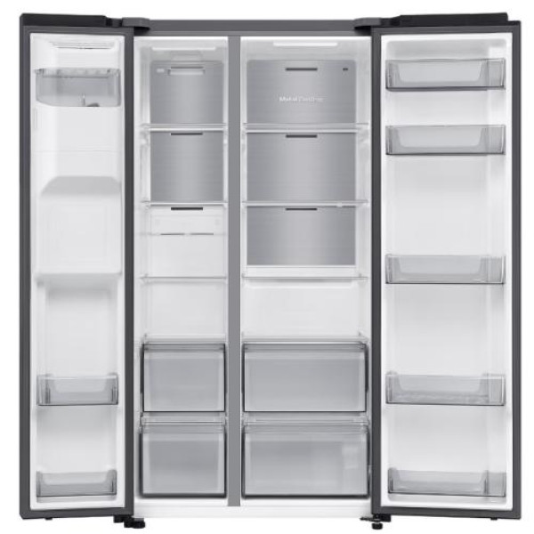 Külmik side-by-side samsung, 178 cm, 420/220 l, 36 db, elektrooniline juhtimine, nofrost, must