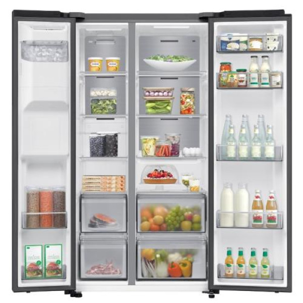 Külmik side-by-side samsung, 178 cm, 420/220 l, 36 db, elektrooniline juhtimine, nofrost, must