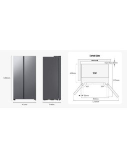 Külmik side-by-side samsung, 178 cm, 420/220 l, 36 db, elektrooniline juhtimine, nofrost, hõbedane-foto6