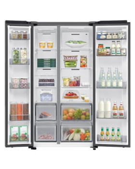 Külmik side-by-side samsung, 178 cm, 420/239 l, 36 db, elektrooniline juhtimine, nofrost, hõbedane-foto4