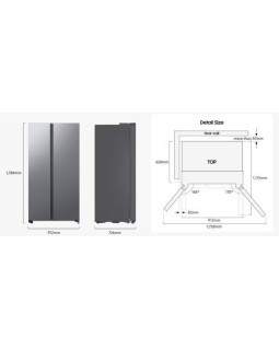 Külmik side-by-side samsung, 178 cm, 420/239 l, 36 db, elektrooniline juhtimine, nofrost, hõbedane-foto7