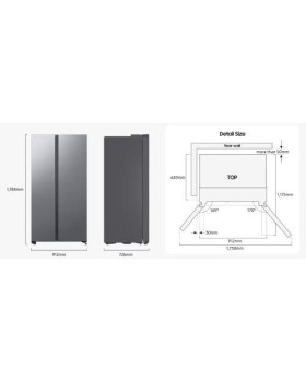 Külmik side-by-side samsung, 178 cm, 420/239 l, 36 db, elektrooniline juhtimine, nofrost, hõbedane-foto7