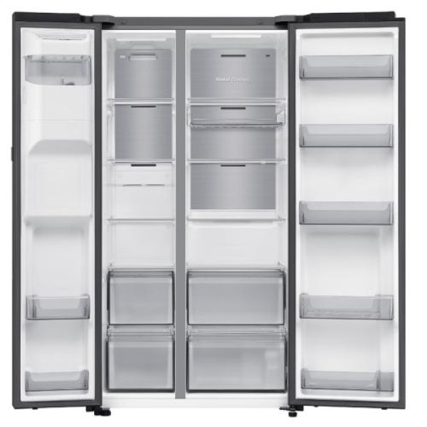 Külmik side-by-side samsung, 178 cm, 401/220 l, 36 db, elektrooniline juhtimine, nofrost, matt must
