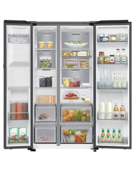 Külmik side-by-side samsung, 178 cm, 401/220 l, 36 db, elektrooniline juhtimine, nofrost, matt must-foto4