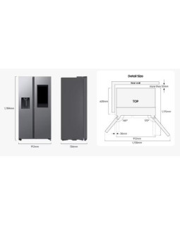 Külmik side-by-side samsung, 178 cm, 389/225 l, 34 db, elektrooniline juhtimine, nofrost, matt must-foto8