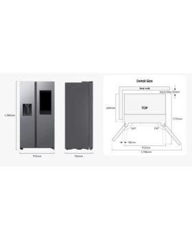 Külmik side-by-side samsung, 178 cm, 389/225 l, 34 db, elektrooniline juhtimine, nofrost, matt must-foto8