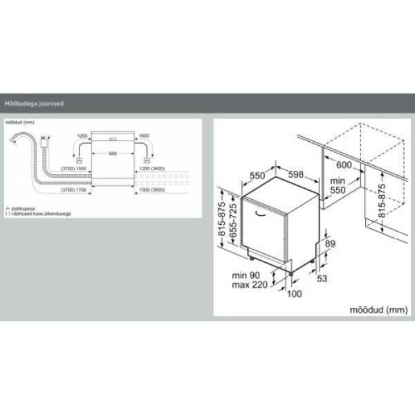 Nõudepesumasin neff, integreeritav, 60 cm, 42 db