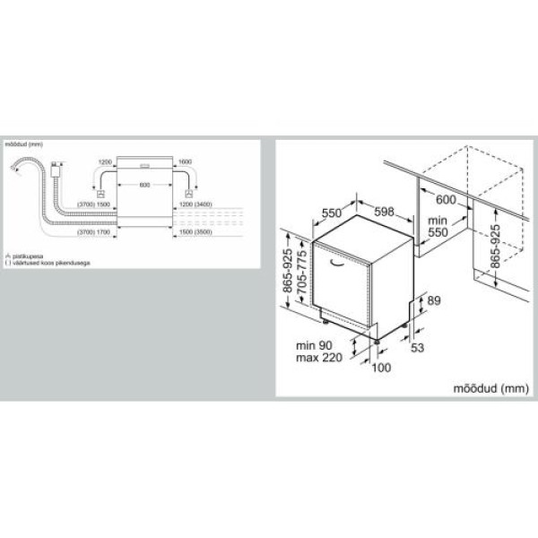 Nõudepesumasin neff, integreeritav, 60 cm, 40 db, zeolith