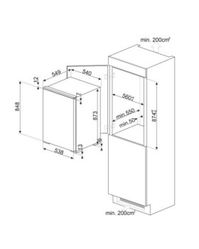 Sügavkülmik smeg, integreeritav, 88 cm, 98 l, 34 db, valge-foto2