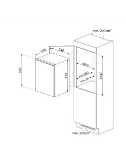 Jahekapp smeg, integreeritav, 88 cm, 142 l, 36 db, mehaaniline juhtimine-foto2